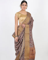 Cabbage Rose Moonga Silk Saree - Silk Mark Certified