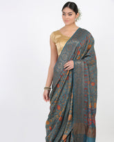 Torquish Blue Moonga Silk Saree - Silk Mark Certified