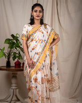 Pastel Peach Linen Silk Saree