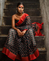 Bottle Green Chanderi Saree