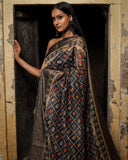 Chocolate Brown Chanderi Saree