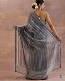 Deep Blue Tissue Organza Silk Saree