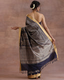 Navy Blue Handloom Banarasi Saree