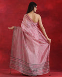 Pink Handwoven Tissue Silk Saree