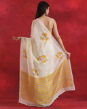 Light Lemon Organza Silk Saree