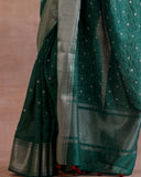 Handwoven Silk Cotton Green Saree
