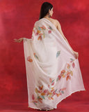 White Organza Floral Saree