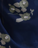 Royal Blue Organza Foral Saree