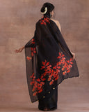 Black Organza Silk Saree