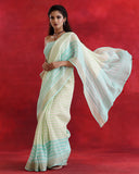 Liril Green Stripes Linen Saree