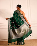 Green Woven Meenadar Booti Silk Saree