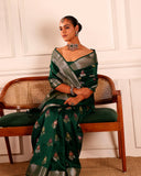 Green Woven Meenadar Booti Silk Saree