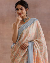 Stripped Linen Saree