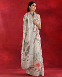 Pastel Pista Green Linen Saree