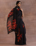 Black Organza Silk Saree