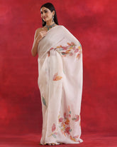 White Organza Floral Saree