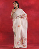 White Organza Floral Saree
