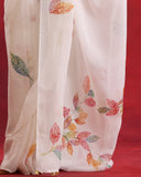 White Organza Floral Saree