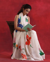 Multicolour Floral Organza Saree