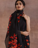Black Organza Silk Saree