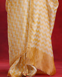 Gold Stripes Silver Tissue Saree