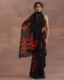 Black Organza Silk Saree