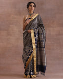Navy Blue Handloom Banarasi Saree