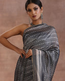 Deep Blue Tissue Organza Silk Saree