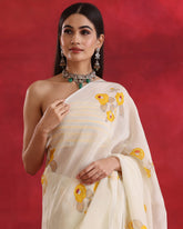 Light Lemon Organza Silk Saree