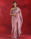 Pink Handwoven Tissue Silk Saree