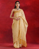 Gold Stripes Silver Tissue Saree