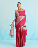 Magenta Muse Metallic Tissue Saree