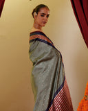 Handwoven Mashru Satin Saree