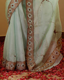 Organza Hand Embroidary Saree