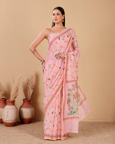 Blush Vine Chanderi Silk Saree