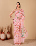 Blush Vine Chanderi Silk Saree