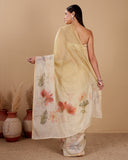 Chiniya Silk Tissue Stripes Saree with Hand Embroidery