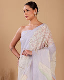 Linen Saree with Lace Detailing