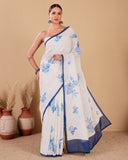 Linen Saree with Floral Print