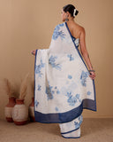 Linen Saree with Floral Print