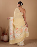 Linen Saree with Lace & Sequin Detailing