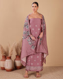 Dusty Rose Chanderi Suit Set