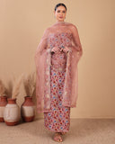 Blush Pink Mal Kurta Set with Organza Dupatta