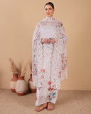 Ivory Mist Mal Kurta Set with Cutwork Dupatta