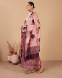 Blush Pink Hand Block Chanderi Suit Set