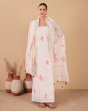Blush Blossom Chanderi Kurta Dupatta Set
