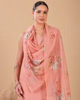 Blush Blossom Mal Kurta & Organza Dupatta Set - (Unstitched)
