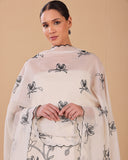 Ivory Parrot Jaal Mull Kurta Dupatta Set