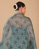Sage Mist Organza Kurta Dupatta Set