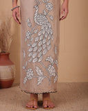 Mocha Bloom Organza Kurta Dupatta Set